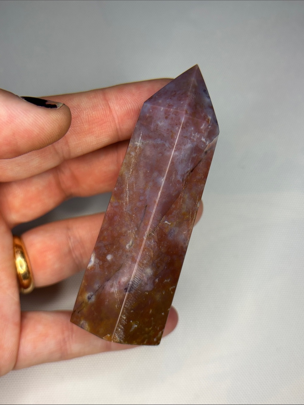 Natural Colorful Moss Agate Point Tower - Decorative Home Accent